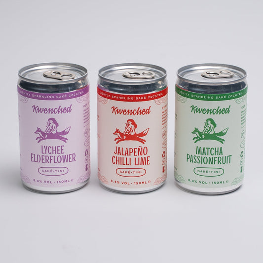 Sake-Tini Mixed Pack: Lychee Elderflower, Jalapeño Chilli Lime, Matcha Passionfruit - Kwenched